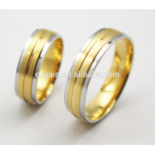 Acero 18k chapado en oro Simple Dubai anillo de oro diseña para parejas